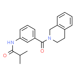 ChemSpider 2D Image | N-[3-(3,4-Dihydro-2(1H)-isoquinolinylcarbonyl)phenyl]-2-methylpropanamide | C20H22N2O2