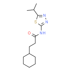 ChemSpider 2D Image | 3-Cyclohexyl-N-(5-isopropyl-1,3,4-thiadiazol-2-yl)propanamide | C14H23N3OS