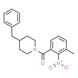 ChemSpider 2D Image | (4-Benzyl-1-piperidinyl)(3-methyl-2-nitrophenyl)methanone | C20H22N2O3