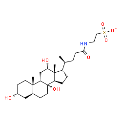 ChemSpider 2D Image | 2-{[(3alpha,5alpha,8alpha,9beta,12alpha,17alpha,20S)-3,8,12-Trihydroxy-24-oxocholan-24-yl]amino}ethanesulfonate | C26H44NO7S