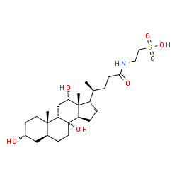 ChemSpider 2D Image | 2-{[(3alpha,5alpha,8alpha,9beta,12alpha,17alpha,20S)-3,8,12-Trihydroxy-24-oxocholan-24-yl]amino}ethanesulfonic acid | C26H45NO7S