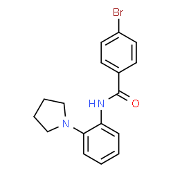 ChemSpider 2D Image | 4-Bromo-N-[2-(1-pyrrolidinyl)phenyl]benzamide | C17H17BrN2O