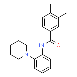 ChemSpider 2D Image | 3,4-Dimethyl-N-[2-(1-piperidinyl)phenyl]benzamide | C20H24N2O
