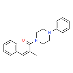 ChemSpider 2D Image | (2Z)-2-Methyl-3-phenyl-1-(4-phenyl-1-piperazinyl)-2-propen-1-one | C20H22N2O