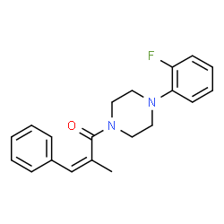 ChemSpider 2D Image | (2Z)-1-[4-(2-Fluorophenyl)-1-piperazinyl]-2-methyl-3-phenyl-2-propen-1-one | C20H21FN2O