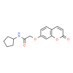 ChemSpider 2D Image | N-Cyclopentyl-2-[(2-oxo-2H-chromen-7-yl)oxy]acetamide | C16H17NO4