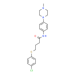 ChemSpider 2D Image | 4-[(4-Chlorophenyl)sulfanyl]-N-[4-(4-methyl-1-piperazinyl)phenyl]butanamide | C21H26ClN3OS