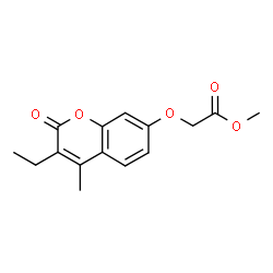 ChemSpider 2D Image | Methyl [(3-ethyl-4-methyl-2-oxo-2H-chromen-7-yl)oxy]acetate | C15H16O5