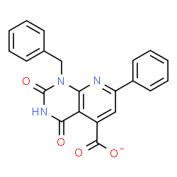 ChemSpider 2D Image | 1-Benzyl-2,4-dioxo-7-phenyl-1,2,3,4-tetrahydropyrido[2,3-d]pyrimidine-5-carboxylate | C21H14N3O4