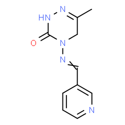 ChemSpider 2D Image | 6-Methyl-4-[(3-pyridinylmethylene)amino]-4,5-dihydro-1,2,4-triazin-3(2H)-one | C10H11N5O