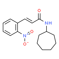 ChemSpider 2D Image | (2E)-N-Cycloheptyl-3-(2-nitrophenyl)acrylamide | C16H20N2O3