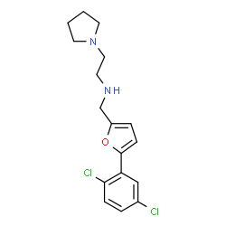 ChemSpider 2D Image | N-{[5-(2,5-Dichlorophenyl)-2-furyl]methyl}-2-(1-pyrrolidinyl)ethanamine | C17H20Cl2N2O