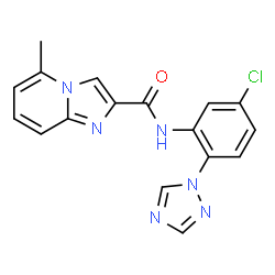 ChemSpider 2D Image | N-[5-Chloro-2-(1H-1,2,4-triazol-1-yl)phenyl]-5-methylimidazo[1,2-a]pyridine-2-carboxamide | C17H13ClN6O