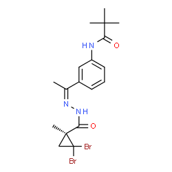 ChemSpider 2D Image | N-{3-[(1Z)-N-{[(1S)-2,2-Dibromo-1-methylcyclopropyl]carbonyl}ethanehydrazonoyl]phenyl}-2,2-dimethylpropanamide | C18H23Br2N3O2