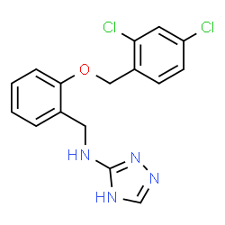 ChemSpider 2D Image | N-{2-[(2,4-Dichlorobenzyl)oxy]benzyl}-1H-1,2,4-triazol-3-amine | C16H14Cl2N4O
