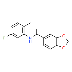 ChemSpider 2D Image | N-(5-Fluoro-2-methylphenyl)-1,3-benzodioxole-5-carboxamide | C15H12FNO3