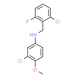 ChemSpider 2D Image | 3-Chloro-N-(2-chloro-6-fluorobenzyl)-4-methoxyaniline | C14H12Cl2FNO