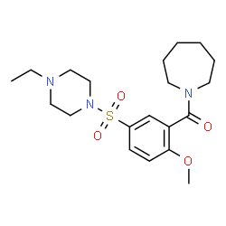 ChemSpider 2D Image | 1-[5-(4-ETHYLPIPERAZIN-1-YLSULFONYL)-2-METHOXYBENZOYL]AZEPANE | C20H31N3O4S