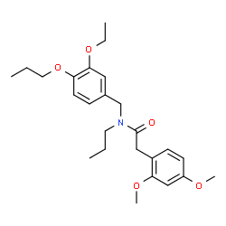 ChemSpider 2D Image | 2-(2,4-Dimethoxyphenyl)-N-(3-ethoxy-4-propoxybenzyl)-N-propylacetamide | C25H35NO5