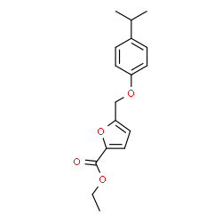 ChemSpider 2D Image | Ethyl 5-[(4-isopropylphenoxy)methyl]-2-furoate | C17H20O4