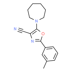 ChemSpider 2D Image | 5-(1-Azepanyl)-2-(3-methylphenyl)-1,3-oxazole-4-carbonitrile | C17H19N3O