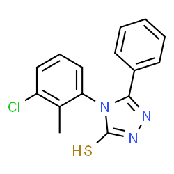 ChemSpider 2D Image | 4H-1,2,4-triazole-3-thiol, 4-(3-chloro-2-methylphenyl)-5-phenyl- | C15H12ClN3S
