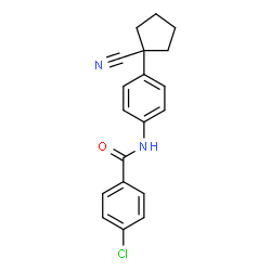 ChemSpider 2D Image | 4-Chloro-N-[4-(1-cyanocyclopentyl)phenyl]benzamide | C19H17ClN2O