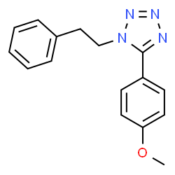 ChemSpider 2D Image | 5-(4-Methoxyphenyl)-1-(2-phenylethyl)-1H-tetrazole | C16H16N4O