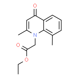 ChemSpider 2D Image | Ethyl (2,8-dimethyl-4-oxo-1(4H)-quinolinyl)acetate | C15H17NO3
