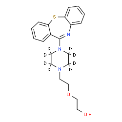 ChemSpider 2D Image | 2-{2-[4-(Dibenzo[b,f][1,4]thiazepin-11-yl)(~2~H_8_)-1-piperazinyl]ethoxy}ethanol | C21H17D8N3O2S