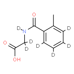 ChemSpider 2D Image | N-{[2-Methyl(~2~H_4_)phenyl]carbonyl}(N,2,2-~2~H_3_)glycine | C10H4D7NO3
