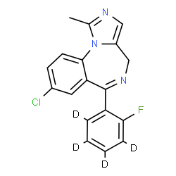 ChemSpider 2D Image | 8-Chloro-6-[2-fluoro(~2~H_4_)phenyl]-1-methyl-4H-imidazo[1,5-a][1,4]benzodiazepine | C18H9D4ClFN3