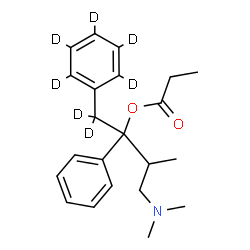 ChemSpider 2D Image | 4-(Dimethylamino)-3-methyl-2-phenyl-1-(~2~H_5_)phenyl(1,1-~2~H_2_)-2-butanyl propionate | C22H22D7NO2
