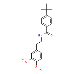 ChemSpider 2D Image | 4-(tert-butyl)-N-(3,4-dimethoxyphenethyl)benzamide | C21H27NO3