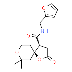 ChemSpider 2D Image | (4R,5R)-N-(2-Furylmethyl)-7,7-dimethyl-2-oxo-1,8-dioxaspiro[4.5]decane-4-carboxamide | C16H21NO5