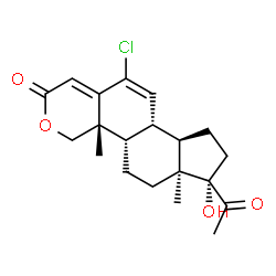 ChemSpider 2D Image | (4aS,4bS,6aS,7S,9aR,9bS)-7-Acetyl-11-chloro-7-hydroxy-4a,6a-dimethyl-4a,4b,5,6,6a,7,8,9,9a,9b-decahydroindeno[4,5-h]isochromen-2(4H)-one | C20H25ClO4