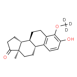 ChemSpider 2D Image | (8alpha,9beta,13alpha,14beta)-3-Hydroxy-4-[(~2~H_3_)methyloxy]estra-1,3,5(10)-trien-17-one | C19H21D3O3