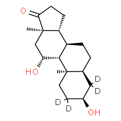 ChemSpider 2D Image | (3beta,5alpha,8alpha,9beta,10alpha,11alpha,13alpha,14beta)-3,11-Dihydroxy(2,2,4,4-~2~H_4_)androstan-17-one | C19H26D4O3