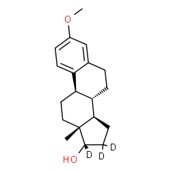 ChemSpider 2D Image | (8alpha,9beta,13alpha,14beta,17alpha)-3-Methoxy(16,16,17-~2~H_3_)estra-1(10),2,4-trien-17-ol | C19H23D3O2