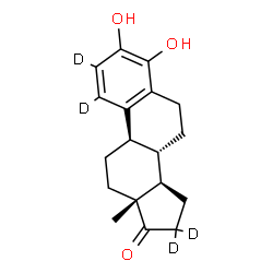 ChemSpider 2D Image | (8alpha,9beta,13alpha,14beta)-3,4-Dihydroxy(1,2,16,16-~2~H_4_)estra-1,3,5(10)-trien-17-one | C18H18D4O3