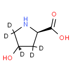 ChemSpider 2D Image | (4R)-4-Hydroxy-D-(3,3,4,5,5-~2~H_5_)proline | C5H4D5NO3