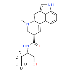 ChemSpider 2D Image | (8beta)-N-[(2S)-1-Hydroxy(3,3,4,4,4-~2~H_5_)-2-butanyl]-6-methyl-9,10-didehydroergoline-8-carboxamide | C20H20D5N3O2