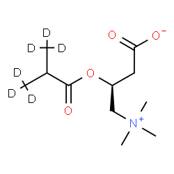 ChemSpider 2D Image | (3S)-3-{[2-(~2~H_3_)Methyl(3,3,3-~2~H_3_)propanoyl]oxy}-4-(trimethylammonio)butanoate | C11H15D6NO4