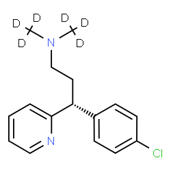 ChemSpider 2D Image | (3R)-3-(4-Chlorophenyl)-N,N-bis[(~2~H_3_)methyl]-3-(2-pyridinyl)-1-propanamine | C16H13D6ClN2