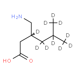 ChemSpider 2D Image | (3R)-3-(Aminomethyl)-5-(~2~H_3_)methyl(3,4,4,5,6,6,6-~2~H_7_)hexanoic acid | C8H7D10NO2