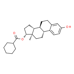 ChemSpider 2D Image | (8alpha,9beta,13alpha,14beta,17alpha)-3-Hydroxyestra-1(10),2,4-trien-17-yl cyclohexanecarboxylate | C25H34O3