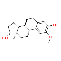 ChemSpider 2D Image | (8alpha,9beta,13alpha,14beta,17alpha)-2-Methoxyestra-1(10),2,4-triene-3,17-diol | C19H26O3