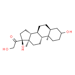 ChemSpider 2D Image | (5alpha,8alpha,9beta,10alpha,13alpha,14beta,17alpha)-3,17,21-Trihydroxypregnan-20-one | C21H34O4