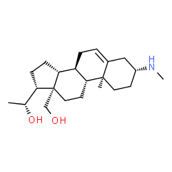 ChemSpider 2D Image | (3alpha,8alpha,9beta,10alpha,13alpha,14beta,17alpha,20R)-3-(Methylamino)pregn-5-ene-18,20-diol | C22H37NO2