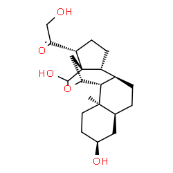 ChemSpider 2D Image | (3beta,5alpha,8alpha,9beta,10alpha,11alpha,13alpha,14beta,17alpha)-3,18,21-Trihydroxy-11,18-epoxypregnan-20-one | C21H32O5